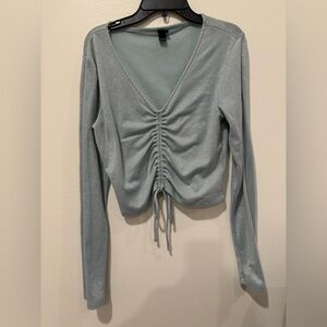 Wild Fable Shimmering Ruched Long Sleeve Top size Medium